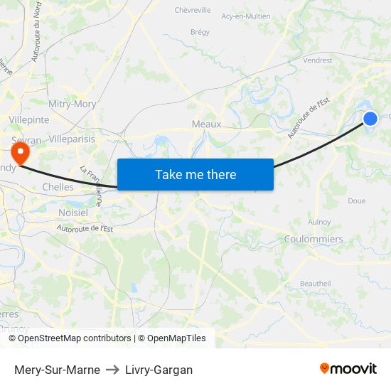 Mery-Sur-Marne to Livry-Gargan map