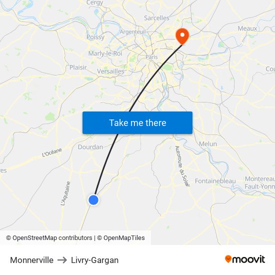 Monnerville to Livry-Gargan map