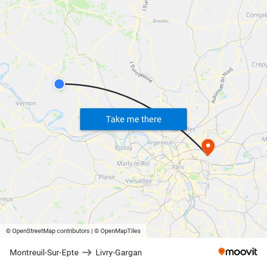 Montreuil-Sur-Epte to Livry-Gargan map