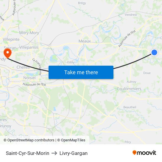 Saint-Cyr-Sur-Morin to Livry-Gargan map