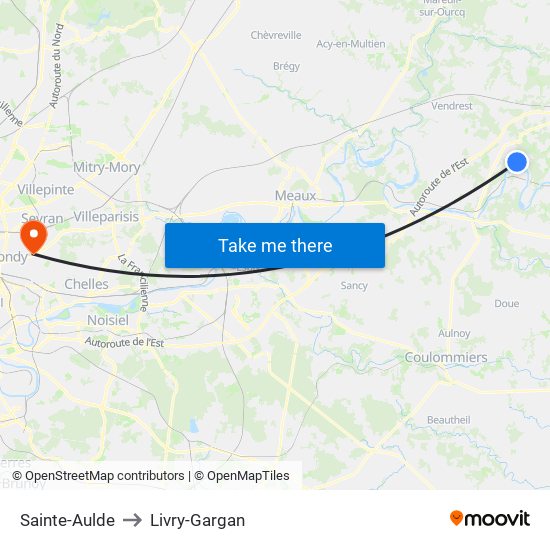 Sainte-Aulde to Livry-Gargan map