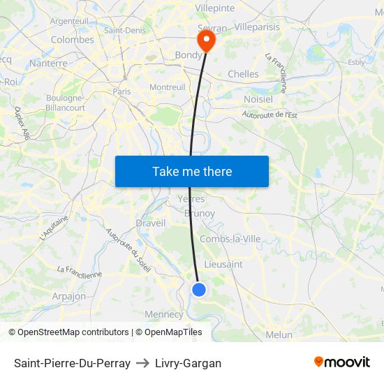 Saint-Pierre-Du-Perray to Livry-Gargan map