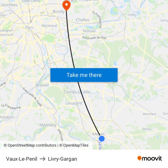 Vaux-Le-Penil to Livry-Gargan map