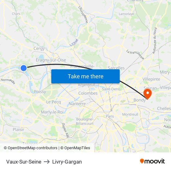 Vaux-Sur-Seine to Livry-Gargan map