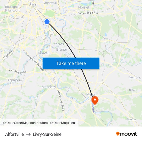 Alfortville to Livry-Sur-Seine map