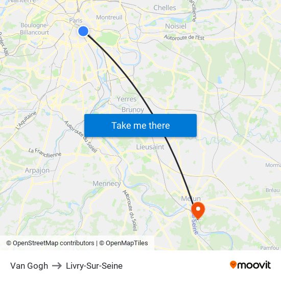 Van Gogh to Livry-Sur-Seine map