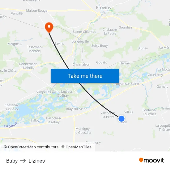 Baby to Lizines map