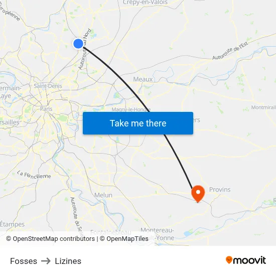 Fosses to Lizines map
