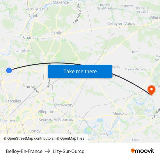 Belloy-En-France to Lizy-Sur-Ourcq map