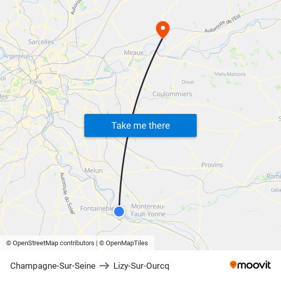 Champagne-Sur-Seine to Lizy-Sur-Ourcq map