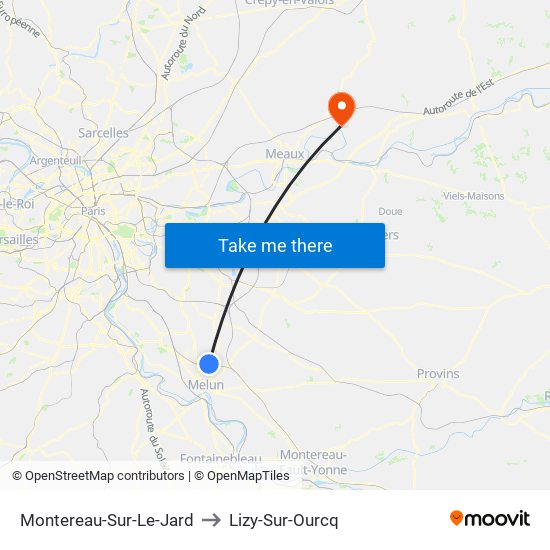 Montereau-Sur-Le-Jard to Lizy-Sur-Ourcq map