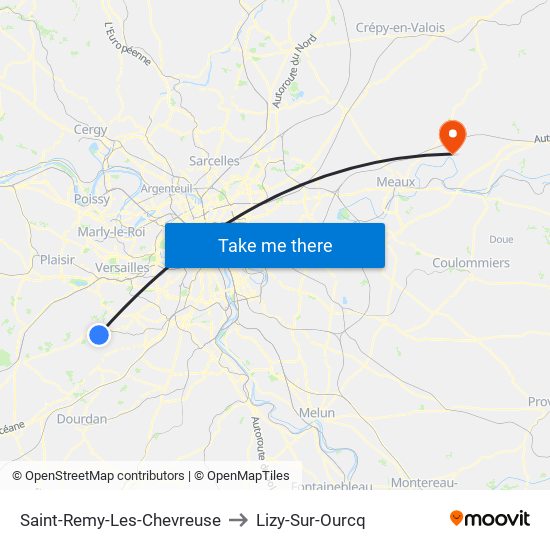 Saint-Remy-Les-Chevreuse to Lizy-Sur-Ourcq map