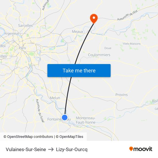 Vulaines-Sur-Seine to Lizy-Sur-Ourcq map