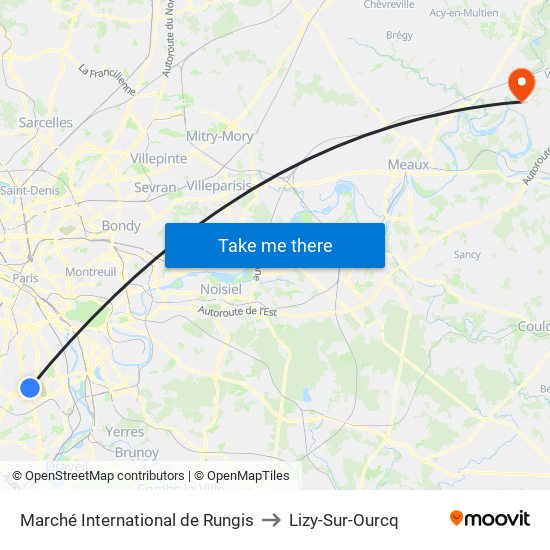 Marché International de Rungis to Lizy-Sur-Ourcq map