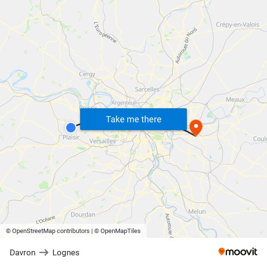 Davron to Lognes map
