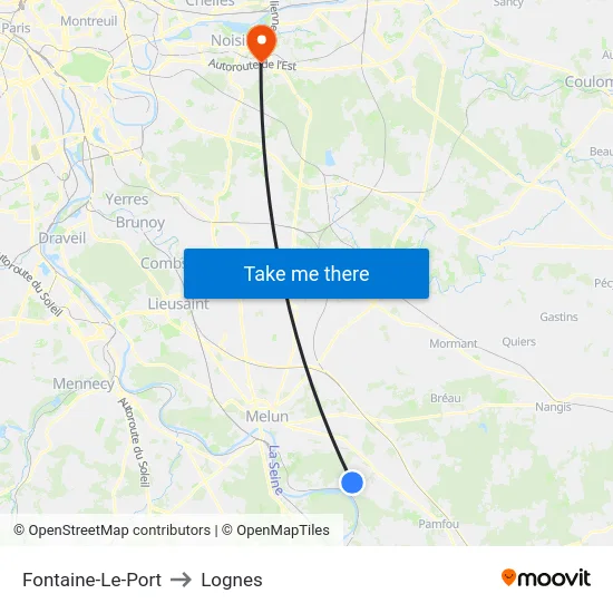 Fontaine-Le-Port to Lognes map