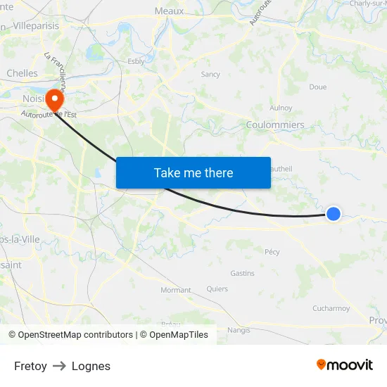 Fretoy to Lognes map