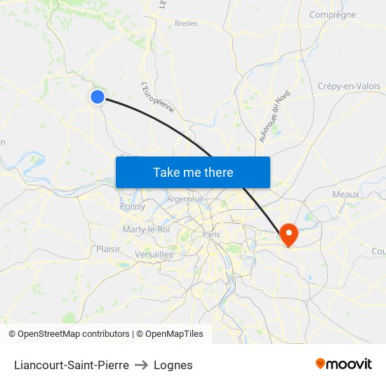 Liancourt-Saint-Pierre to Lognes map
