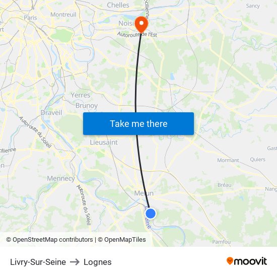 Livry-Sur-Seine to Lognes map