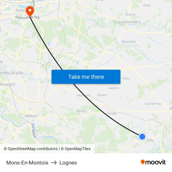 Mons-En-Montois to Lognes map