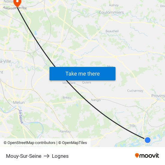 Mouy-Sur-Seine to Lognes map