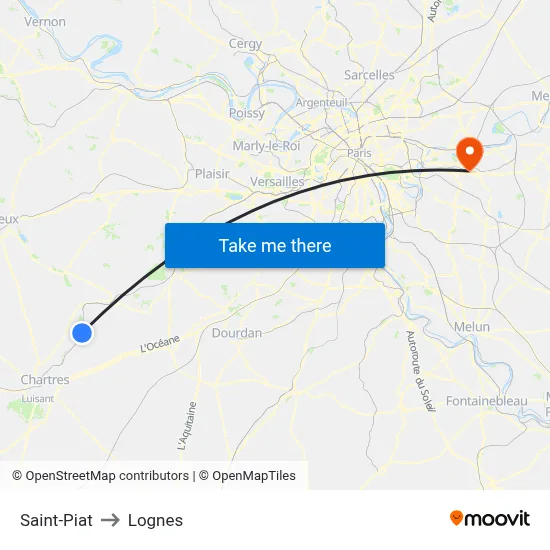 Saint-Piat to Lognes map