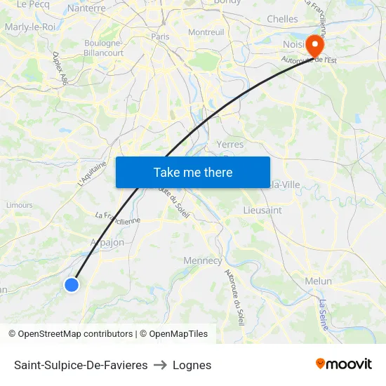 Saint-Sulpice-De-Favieres to Lognes map