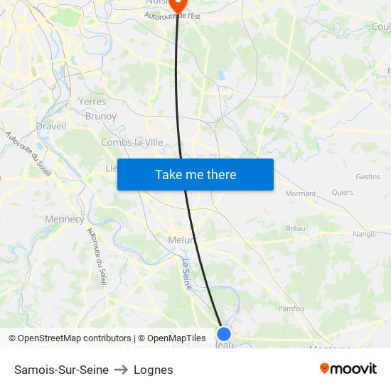 Samois-Sur-Seine to Lognes map