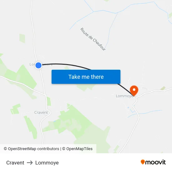 Cravent to Lommoye map