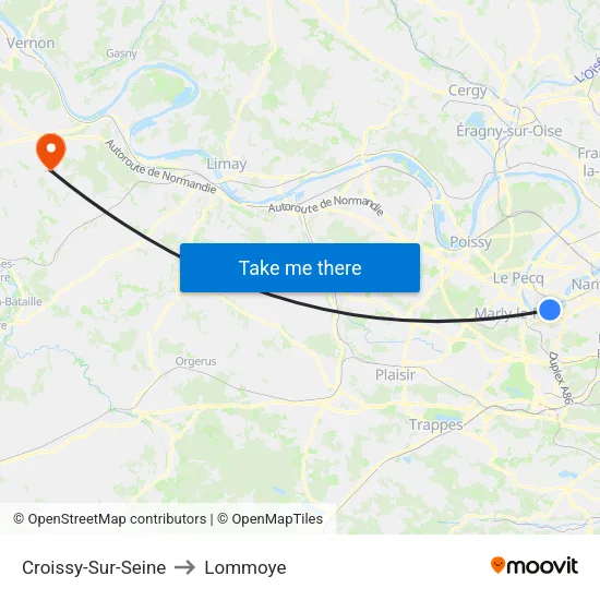 Croissy-Sur-Seine to Lommoye map