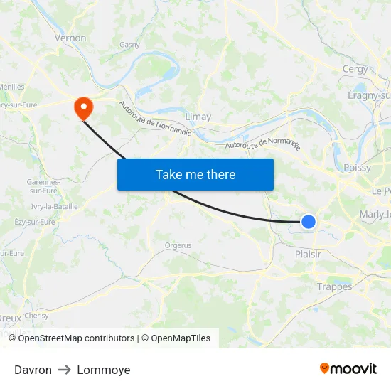 Davron to Lommoye map