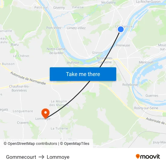 Gommecourt to Lommoye map