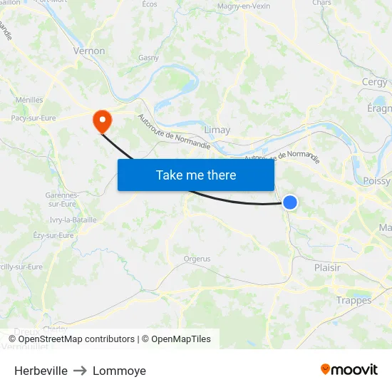 Herbeville to Lommoye map