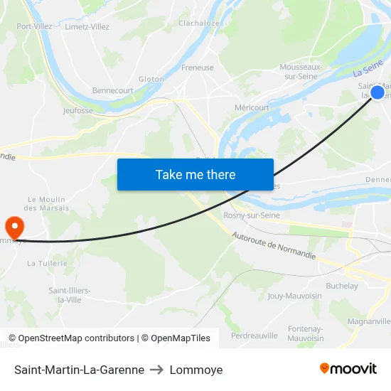 Saint-Martin-La-Garenne to Lommoye map