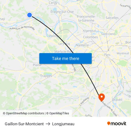 Gaillon-Sur-Montcient to Longjumeau map