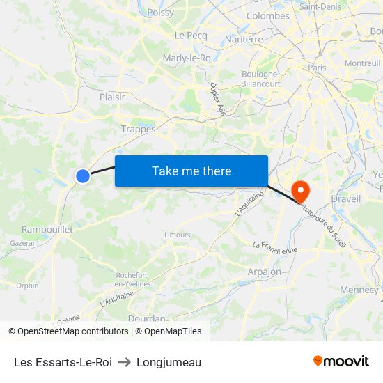 Les Essarts-Le-Roi to Longjumeau map