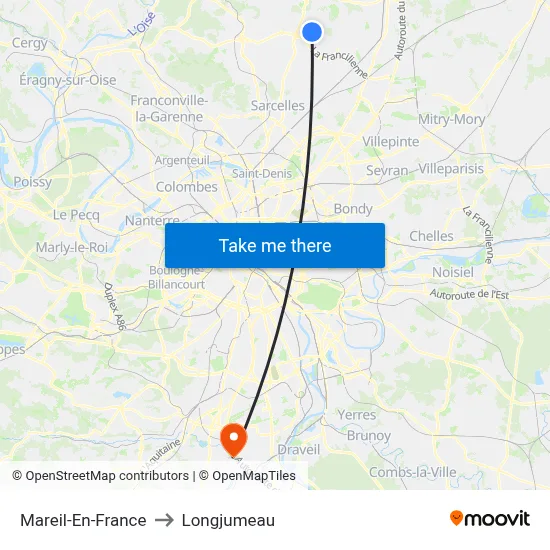 Mareil-En-France to Longjumeau map