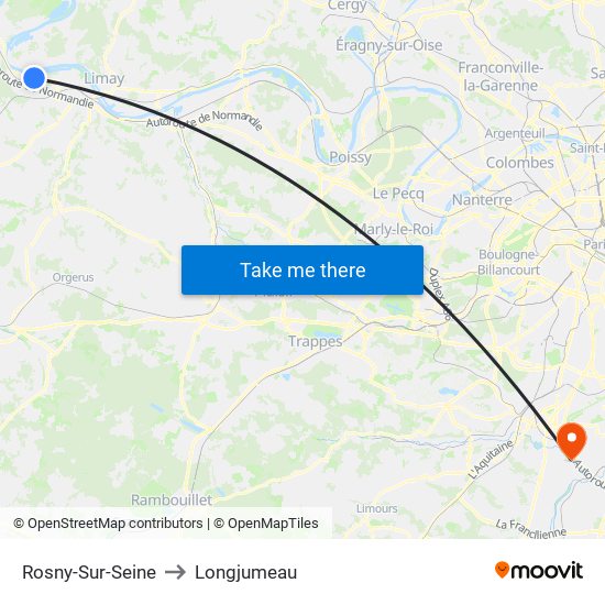 Rosny-Sur-Seine to Longjumeau map