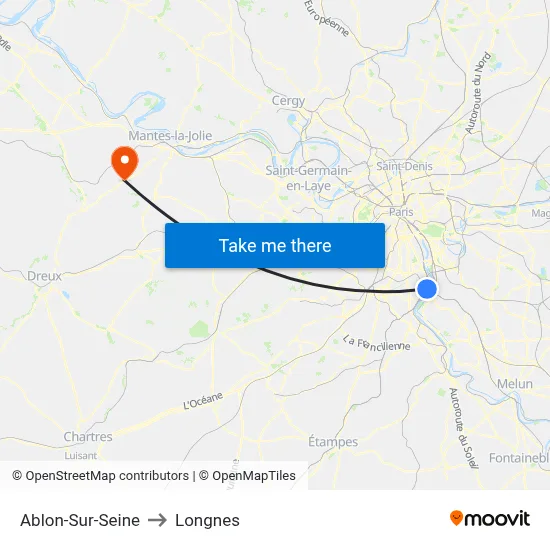 Ablon-Sur-Seine to Longnes map