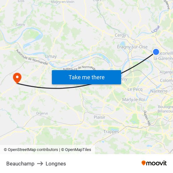 Beauchamp to Longnes map