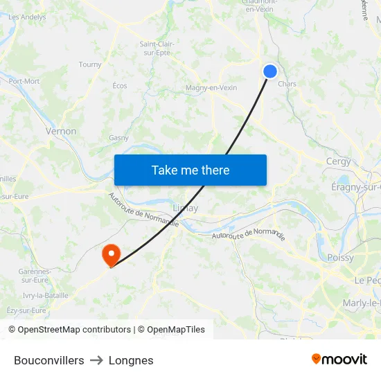 Bouconvillers to Longnes map