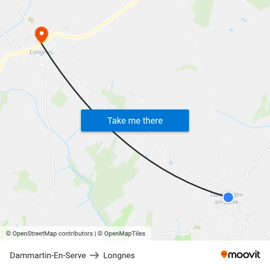 Dammartin-En-Serve to Longnes map