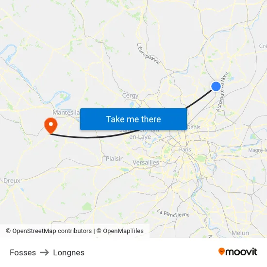 Fosses to Longnes map