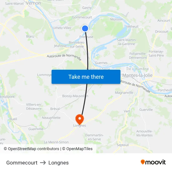 Gommecourt to Longnes map