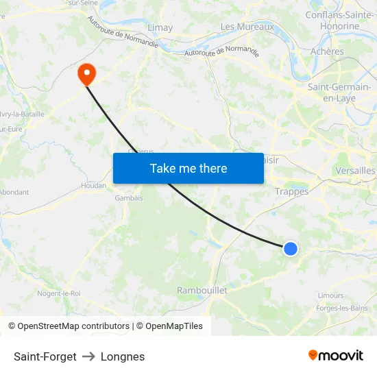 Saint-Forget to Longnes map