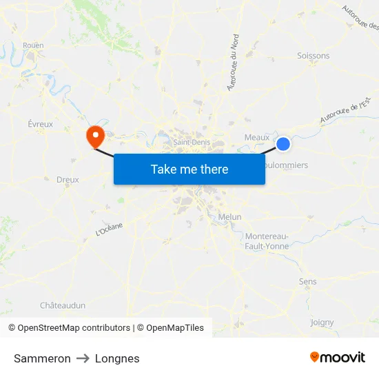 Sammeron to Longnes map