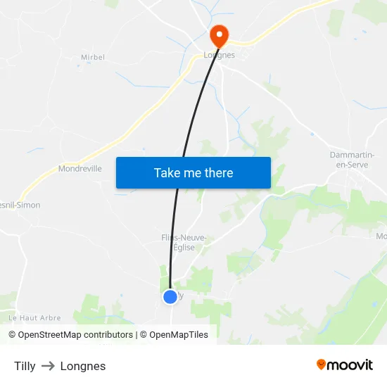 Tilly to Longnes map