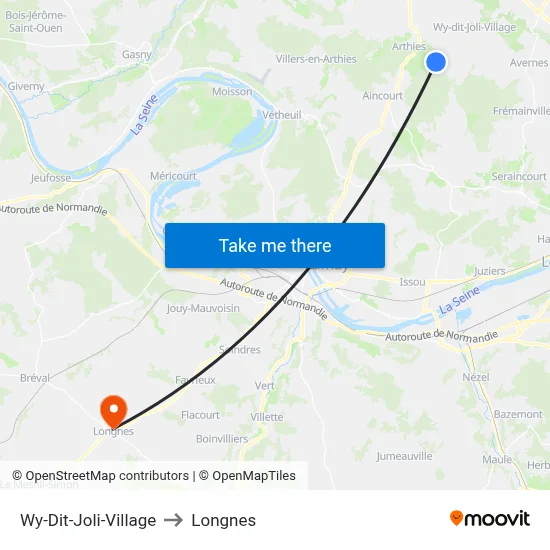 Wy-Dit-Joli-Village to Longnes map