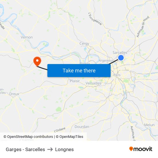 Garges - Sarcelles to Longnes map