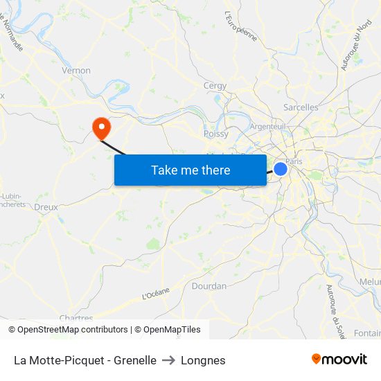 La Motte-Picquet - Grenelle to Longnes map